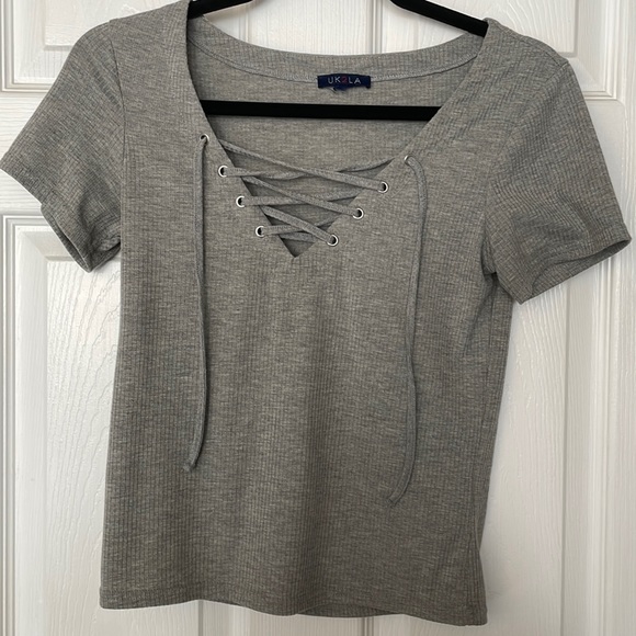 Grey crop tee - Picture 1 of 3